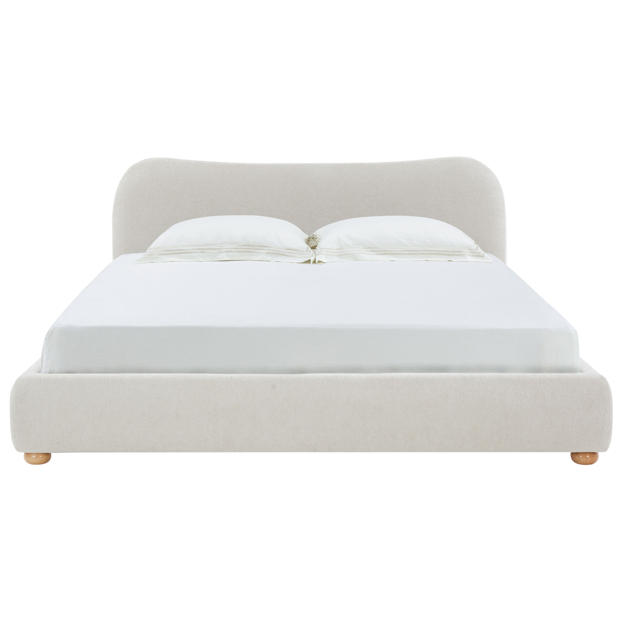 Liza Upholstered Bed, Taupe Boucle, Queen