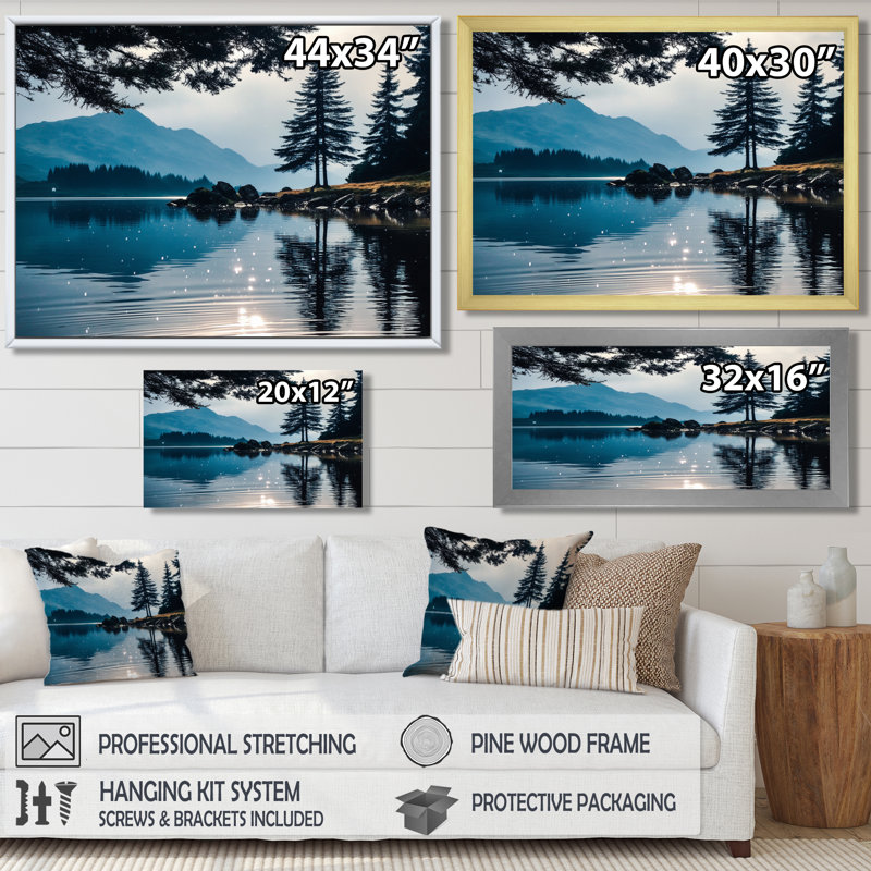 Morning Lake Calm In Vancouver - Vancouver, reproduction d'art sur toile, paysage urbain noir, H 12 po x l 20 po