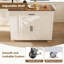 Îlot de cuisine sur roulettes de 46 po avec rangement et prise de courant - Table de bar mobile rustique pour le petit-déjeuner (tabourets non inclus)