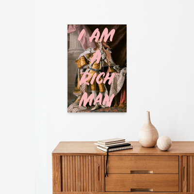 I Am A Rich Man Classic Elegant Vintage Portrait Wall Art Print 1 Piece Wrapped Canvas Wall Art