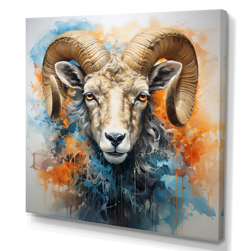 Teal Teal Sheep Transcendent Wool - Animals Wall Decor, Toile tendue, H 16 po x l 16 po x P 1 po