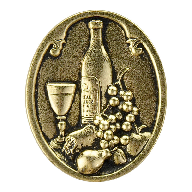 Tuscan Oval Brass Cabinet Knob with Mounting Hardware