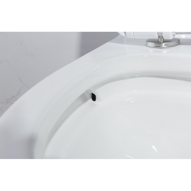 Toilette une pièce à chasse latérale