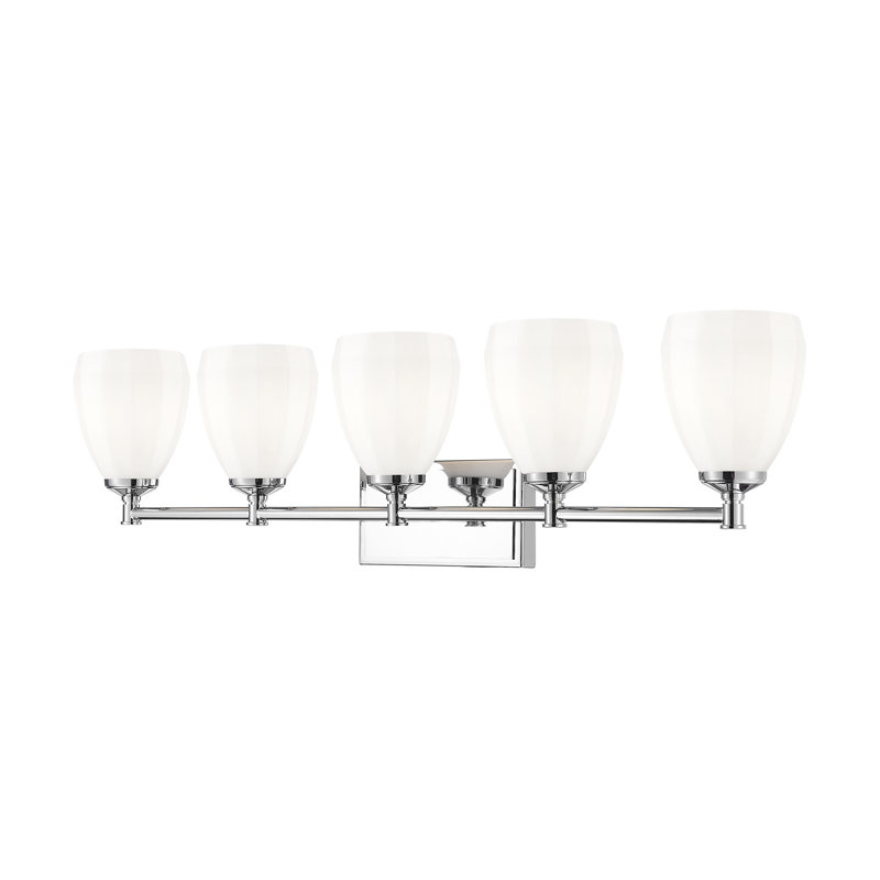 Coiffeuse Mattera, 5 lumières, H 10 po x l 38 po x P 6,5 po, Chrome