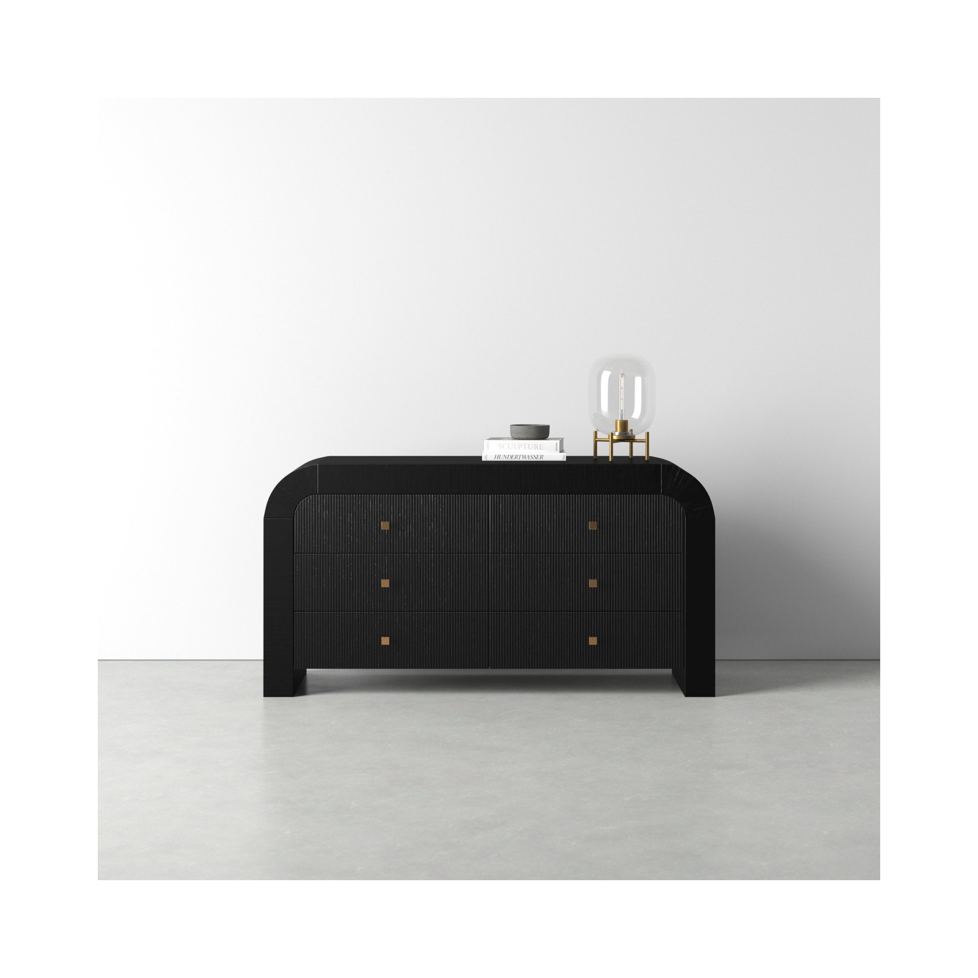 Baxley 6 - Drawer Double Dresser, Black