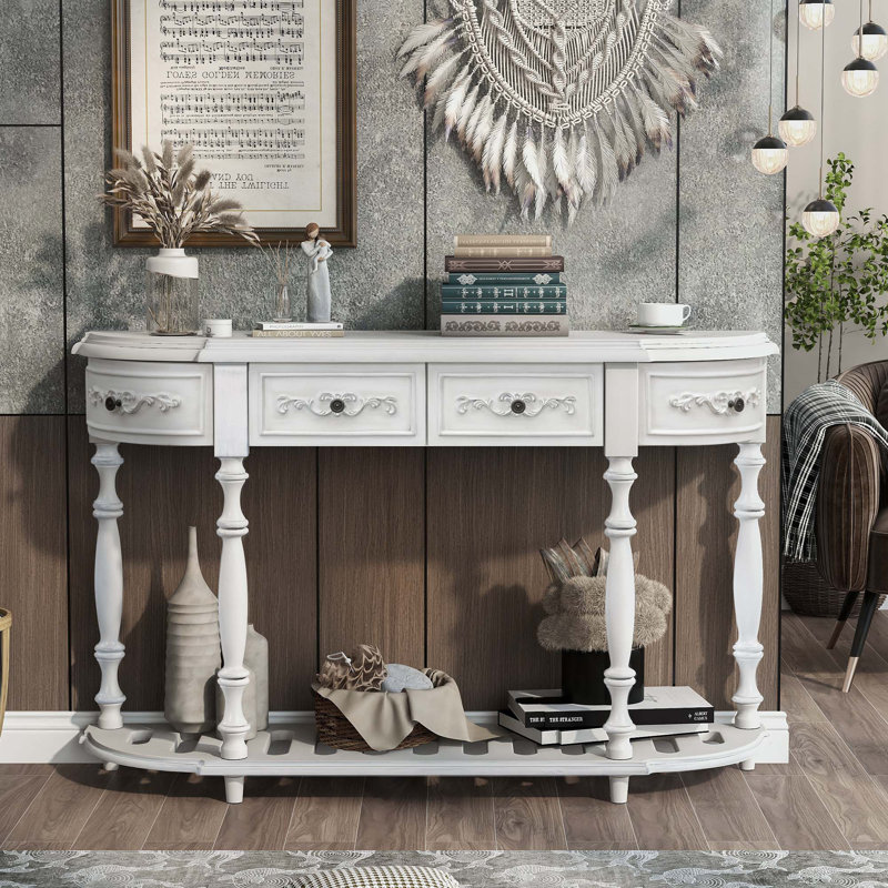 Console Moriann, Blanc antique, Blanc antique