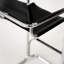 Tabouret de bar moderne en acier inoxydable avec siège et accoudoirs en similicuir noir-1180614466
