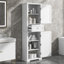 Grande armoire de rangement pour salle de bain, autoportante avec tiroir et tablette réglable, panneau de fibres à densité moyenne avec finition peinte