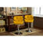 2 tabourets de bar hydrauliques jaunes contemporains - siège en cuir d'unité centrale à hauteur réglable avec repose-pieds de soutien de 2 po