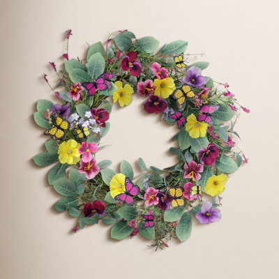 24" Summer Butterfly Wreath With Butterflies