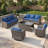 Arlene 8-Person Outdoor Wicker Family Party Conversation Set With Swivel Chairs And 45.7" Coffee Table-289630663