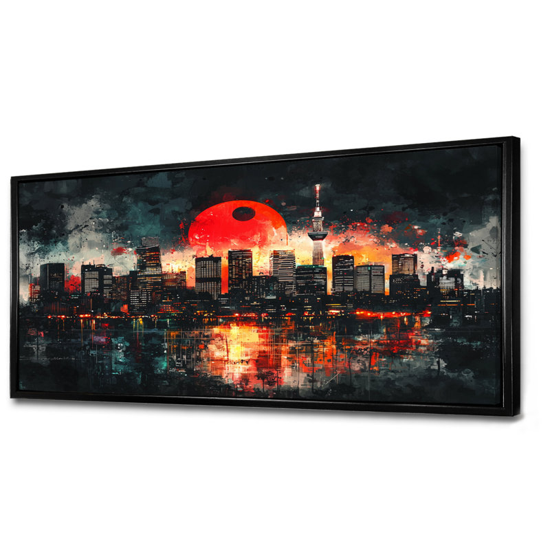 Jabrill - Landscapes Large Wall Art, 28" H x 60" W, Cadre flottant, Black