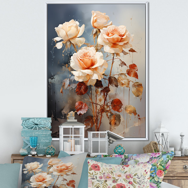 Harmonous Rose Bouquet II, Cadre flottant blanc, H 20 po x l 12 po x P 1 po