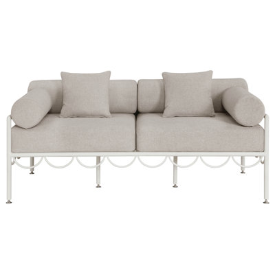 Chmura 69.75" Resilient Water Repellent Fabric Upholstered Outdoor Patio Loveseat