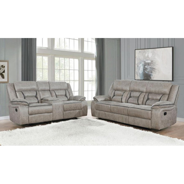 Coaster NJ-08810-2516 Greer 2-Piece Upholstered Reclining Sofa Set ...