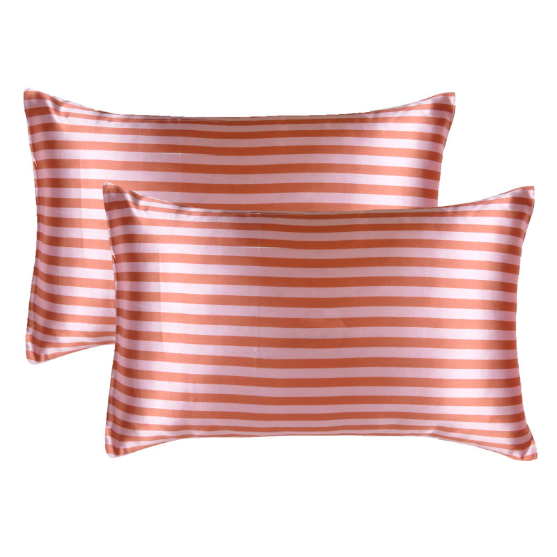 Satin Striped Sheet Set, King Case Pack with 1 Pillowcase, Apricot Tan