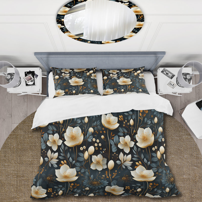 Ensemble de housse de couette White Mystic Reverie, Housse de couette simple + 1 taie décorative stan
