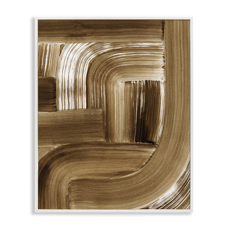 «Brown Curved Arches», art de la giclée encadrée par Grace Popp, Giclée encadrée blanc bord de mer, H 30 po x l 24 po