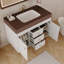 Meuble-lavabo autoportant moderne avec lavabo en céramique et grand rangement-133039611