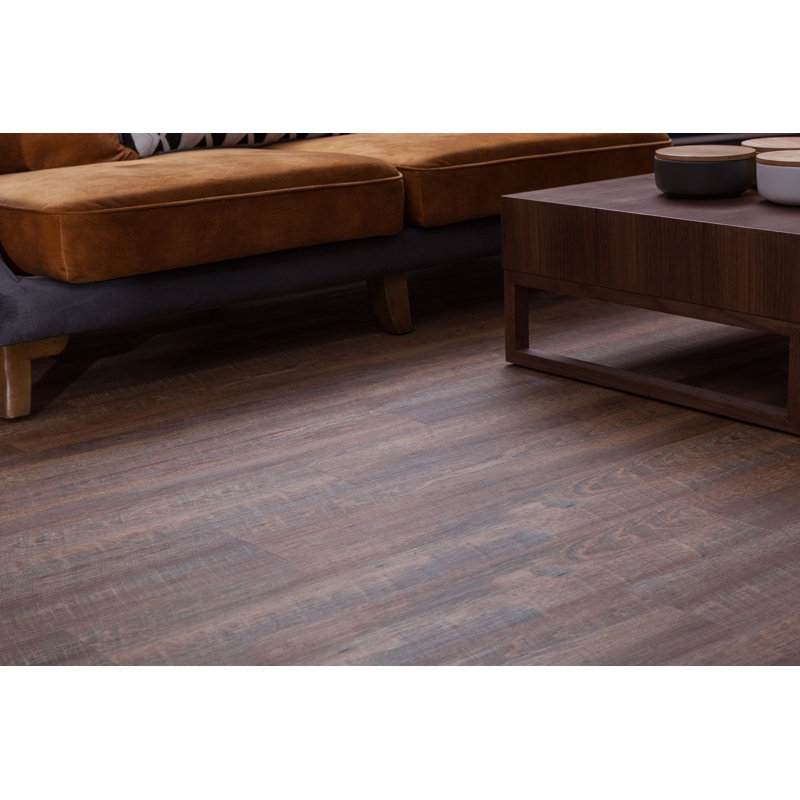 Thick 7'' W x 48'' L Vinyl Plank, Fox Brown