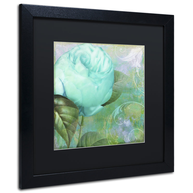 Jadaya «Aqua Rose I», impression encadrée, H 16 po x l 16 po x P 0,5 po, Noir