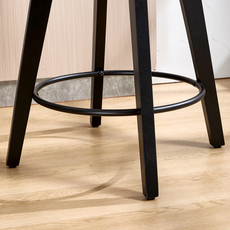  Tabouret de comptoir pivotant rembourré en bois massif (ensemble de 2), Blanc