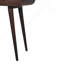 Console en bois massif noyer clair à bord courbé, 2 tiroirs, pieds nordiques, brun foncé
