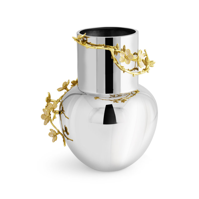 Cherry Blossom Stainless Steel/Brass Vase