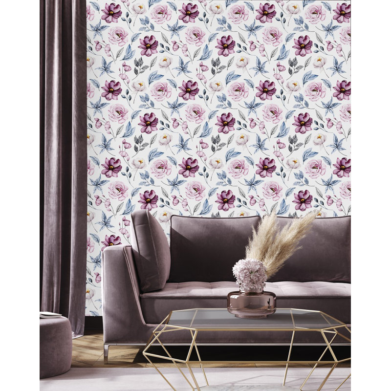 Panneau de papier peint adhésif L 18,75 pi x l 25 po Flowers