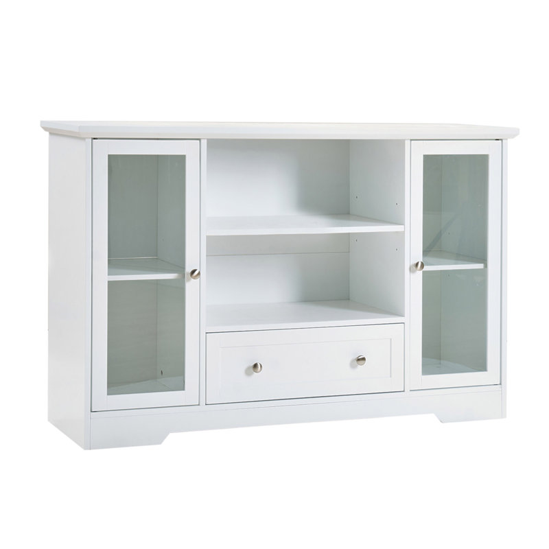 Buffet buffet, grande armoire de rangement de 51 po avec tiroirs, portes et tablettes réglables, bar à café en bois pour cuisine, blanc