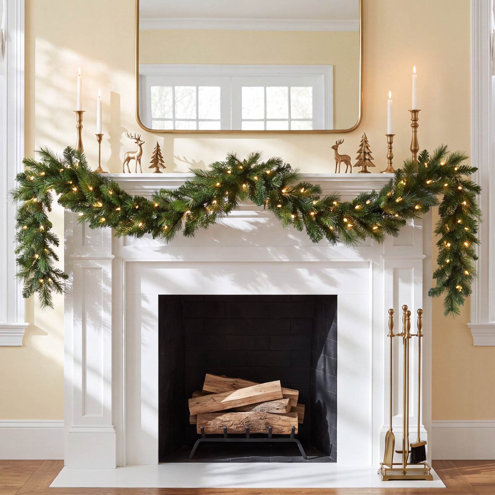 PVC Greenery 108" Pre-Lit Mixed Garland