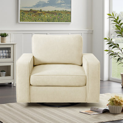 36.2" Wide Upholstered Swivel Accent Armchair