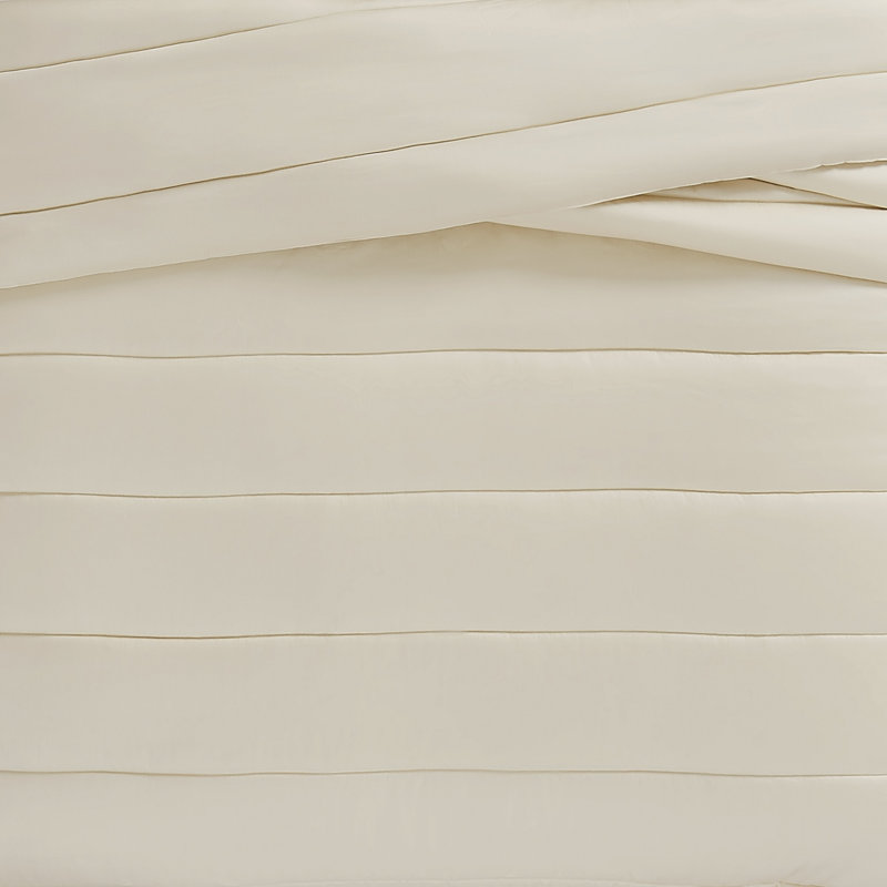 Christian Siriano NY Cotton Sateen 2 Piece Comforter Set, Khaki, Queen Comforter + 2 Standard Shams