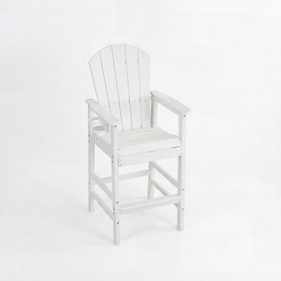 Chaise Adirondack toutes saisons en PEHD à hauteur de bar avec porte-gobelet avec accoudoirs, résistante aux intempéries pour l'extérieur