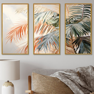 Minimalisme tropical, tranquillité, palmiers I - palmiers et palmiers, ensemble d'art mural