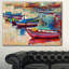 Bateaux et océan - art mural rond en métal paysage marin-26084714-35123882