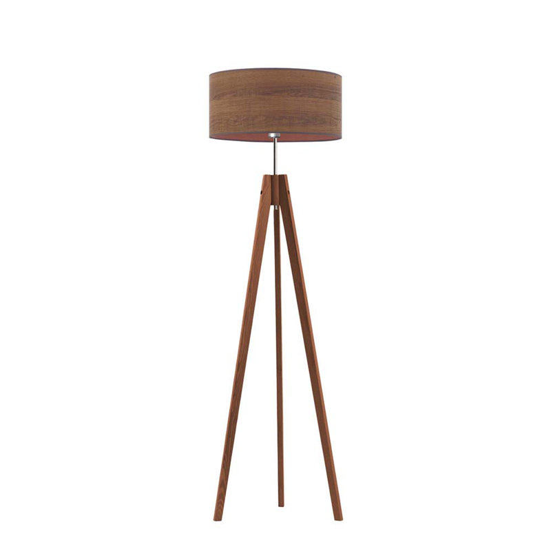 Arbutis 138cm Tripod Floor Lamp, Chestnut, Red