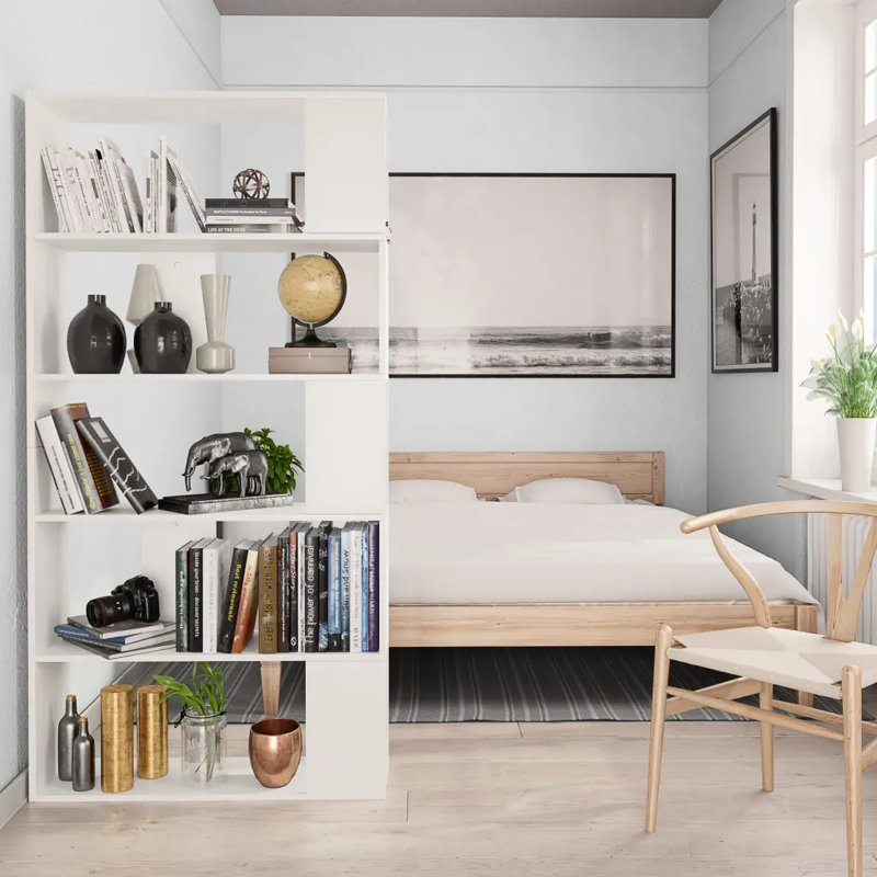 Aleccia 159cm H Bookcase, 159cm H x 80cm W x 24cm D, White