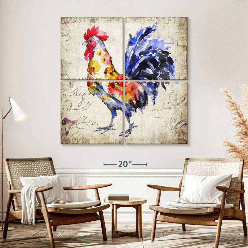 Coq floral Brampt, H 57 po x l 57 po
