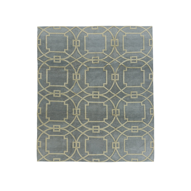 Cloister Geometric Area Rug in Gray/Sliver, Rectangle 9' x 12'