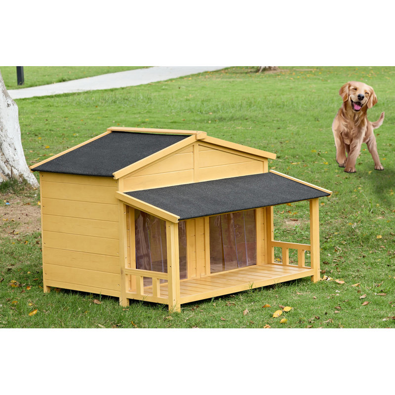 Niche pour chien en bois Danina, H 32 po x l 47,2 po x P 37,4 po, Naturel