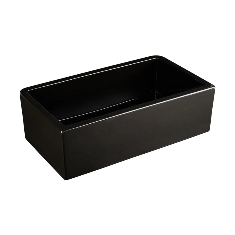 33" Grigham Fireclay Farmhouse Sink, Black