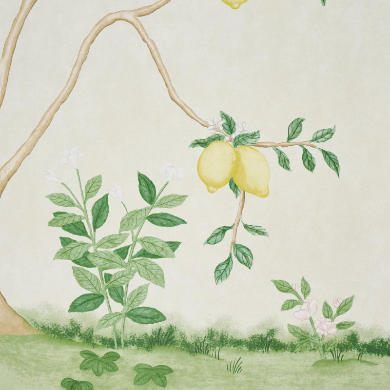 Citrus Blossom 2 Panel Set, Cream