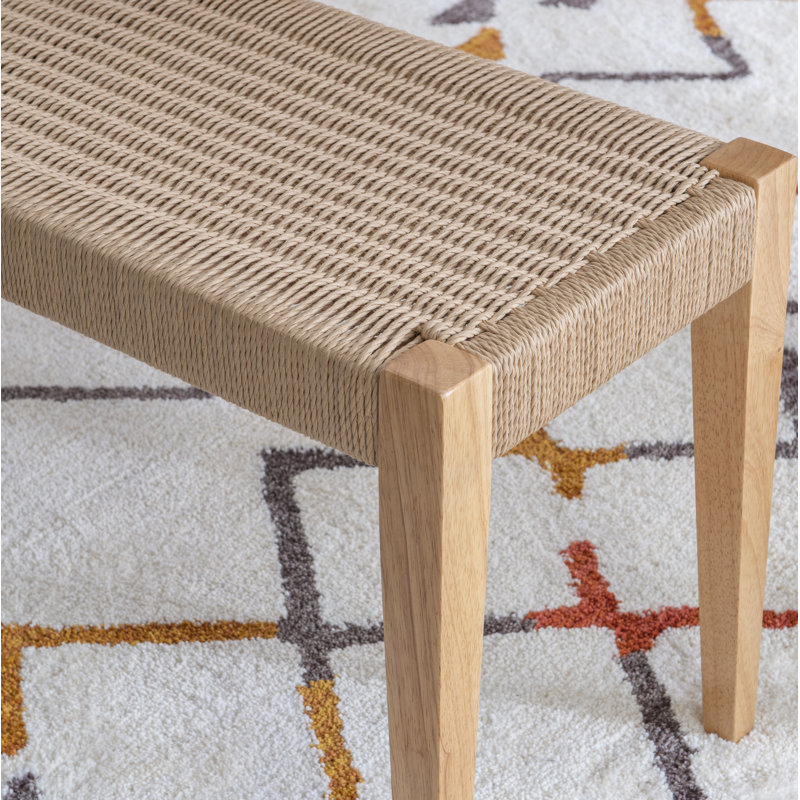 Banc en bois massif Aniek, Naturel
