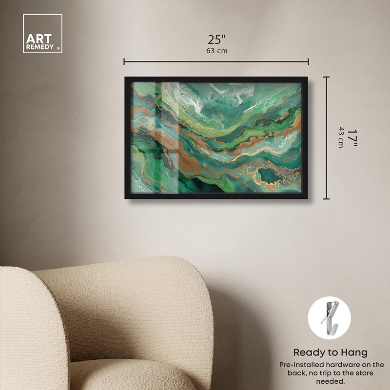 «Gateed Agate I Shadowbox Print» par Art Remedy, Noir, H 17 po x l 25 po