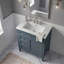 Meuble-lavabo bleu 30 po avec lavabo supérieur, meuble-lavabo moderne simple à 2 tiroirs et tiroir basculant-130933843-130933846