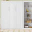 Grand lit escamotable mural avec tablettes, blanc-653426139-653426138