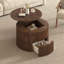 Table basse ronde à plateau relevable avec rangement caché, design moderne en bois cannelé pour le salon, durable et élégant-72063366