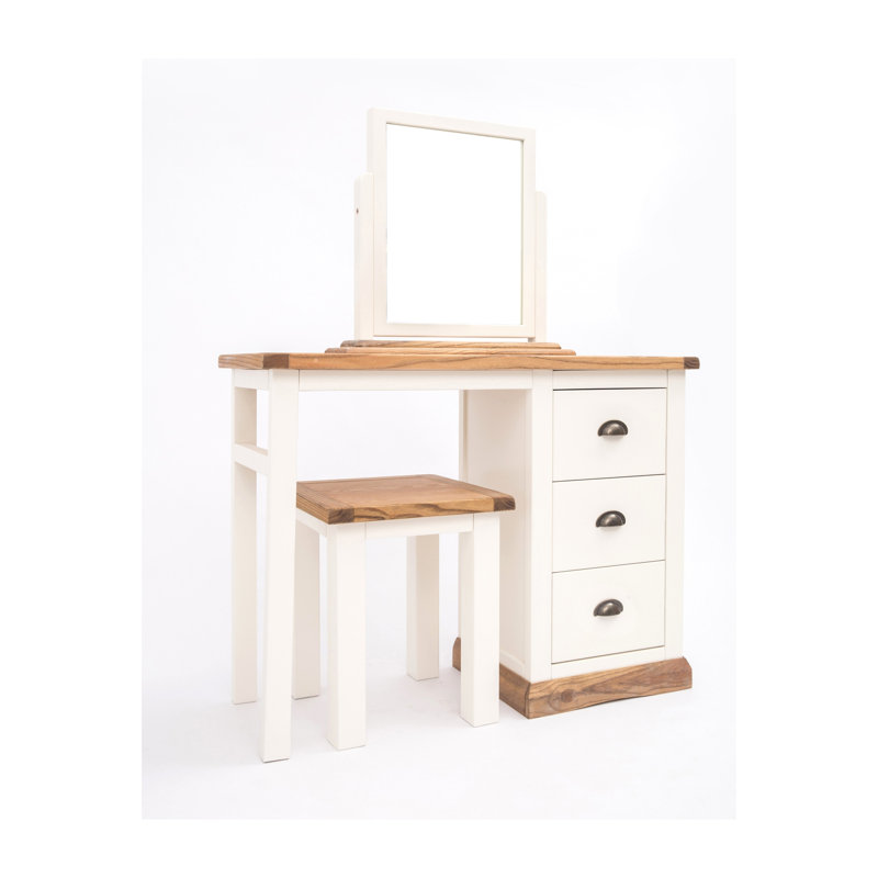 Minto Dressing Table with Mirror, Waxed Oak