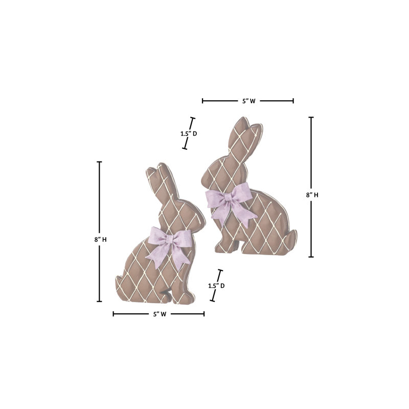 8" Resin Chocolate Bunny Wafer 